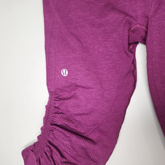 Lululemon In The Flow Crop Heathered Regal Plum Purple 6 - Picture 6 of 10
